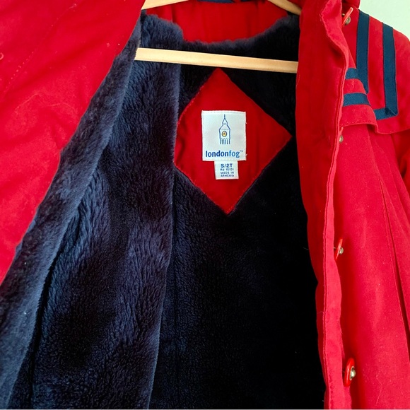 London Fog Sailor Ked Red Winter Coat Dress - Picture 4 of 12